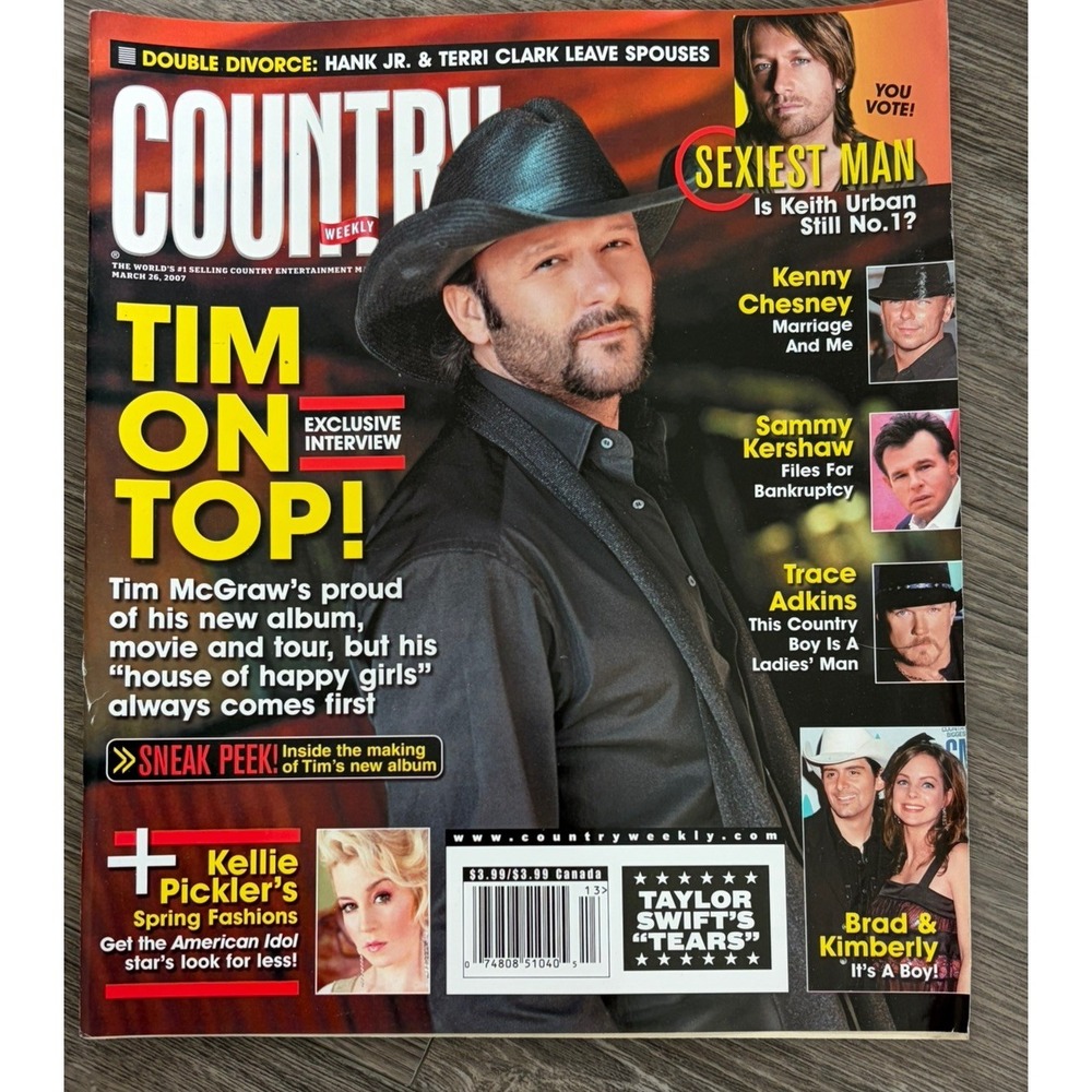Y2k Vintage Country Weekly Magazine Tim On Top! Tim McGraw Interview Cover Art